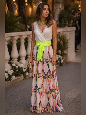 HERMOSA Europe abstract maxi dress Sz M